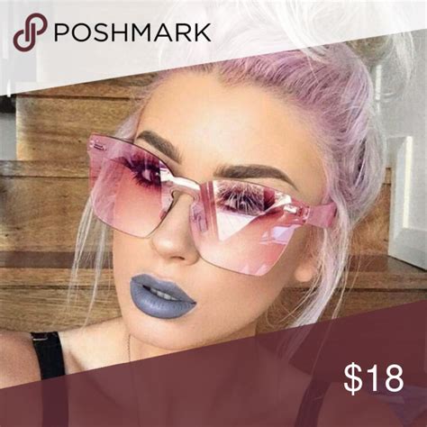 rimless hot pink glasses